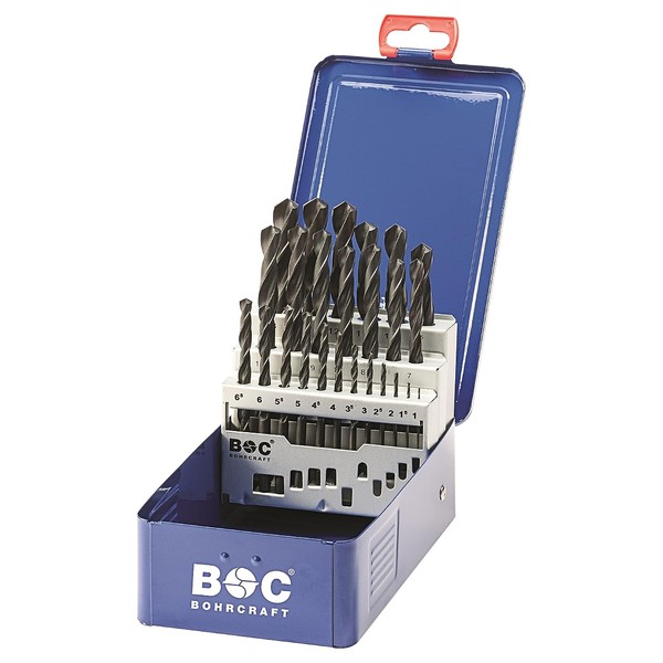 Bộ mũi khoan Bohrcraft 11001310025, thép gió, 25 chi tiết, size 1-13x0,5mm
