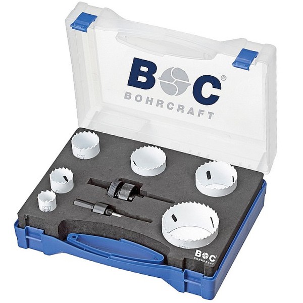 Bộ lưỡi cưa lỗ Bi-Metal M42 Bohrcraft 1901 14 30006, 8 chi tiết, 22–68mm