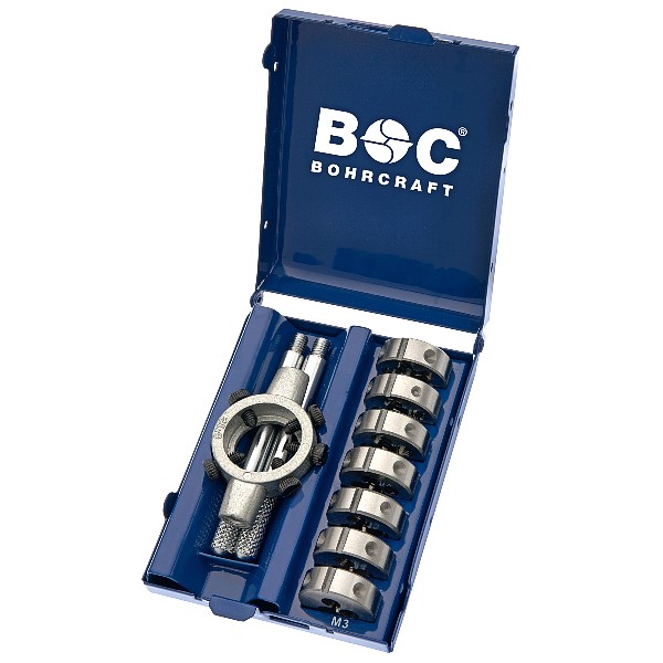 Bộ bàn ren tròn Bohrcraft 42001410007, MSR 8, HSS B +, 8 chi tiết từ M 3 - M 12