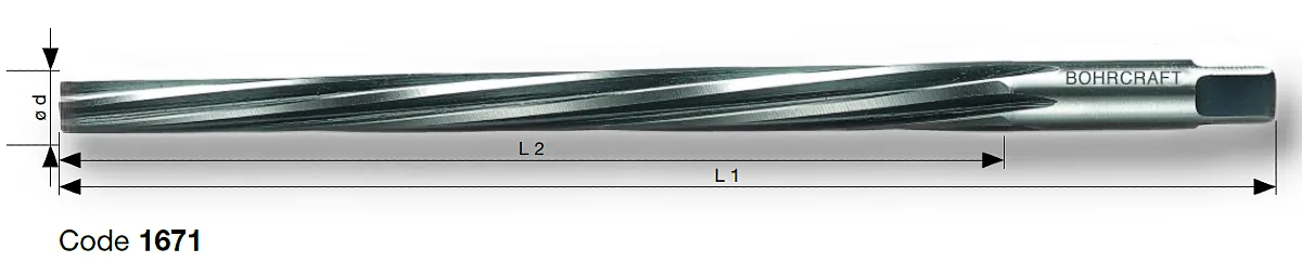 Doa tay côn Bohrcraft 1671 HSS DIN 9 B gia công lỗ côn chốt côn
