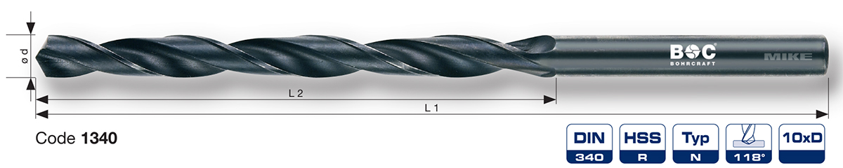 Twist drills Bohrcraft 1340